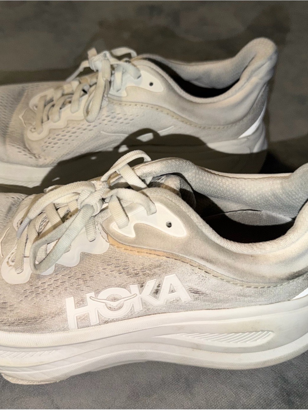 Hoka White Women’s Cushioned Athletic Sneakers